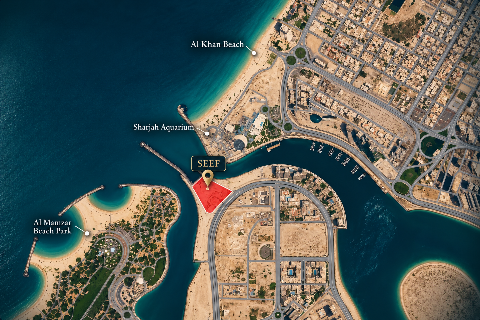 SEEF at Al Khan Beach, opposite Al Mamzar